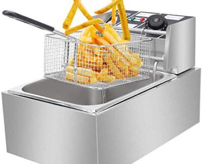 Samnantools Stainless Steel Commercial DEEP Fat Fryer 6 L Steel Body Electric (Power 2.5 KW)