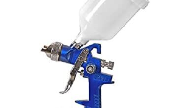 Aluminium Spray Paint Gun with Nylon 600 ml Cup Model H827 with Tool Kits (Blue)