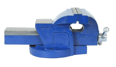 Heavy Duty Cast Iron 100mm Bench Vice with Swivel Base (Blue)