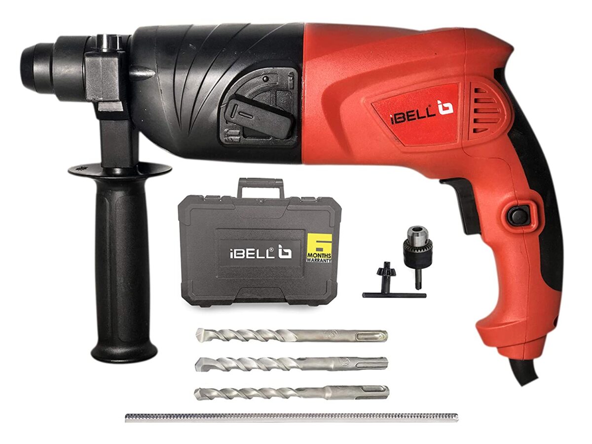 81RluLSsd1L._SL1500_ IBELL RH20-25, SDS-Plus, 20MM, 500W Heavy Duty Safety Clutch 2 Functions with Vibration Control Rotary Hammer Drill, Chisels and Drill Bits with Case - Image 1