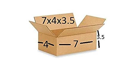 SHRI RAM PACKAGING® Corrugated Boxes, 7X4X3.5 Inches, Brown - Pack of 50