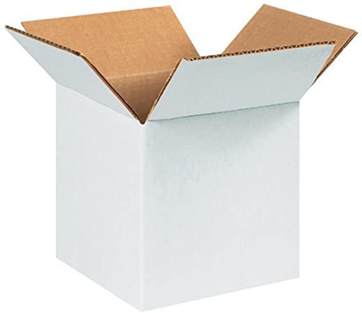Sriyug Print Production Corrugated White Square Box_Size: 6X6X6 Inch- Pack of 50 Boxes