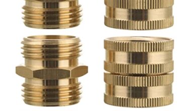 Garden Hose Adapter, Male to Male, Female to Female, 3/4 Inch Brass Connector, 4-Pack with Extra 4 Washers