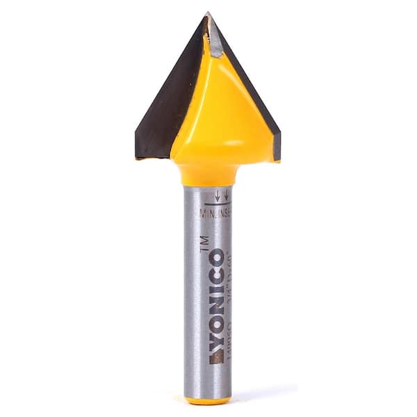 FOOS 1/4-Inch 60?? V-Groove Solid Carbide Router Bit - 3 Flute Design