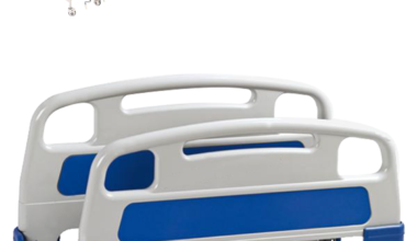 Enhance Patient Safety and Comfort with White and Blue ABS/PP Head & Leg Bed Bows