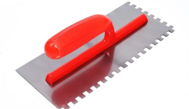 Samnantools Trowel 11"x5" (Notch Size 4 mm x 4 mm) Adhesive Notched Trowels | Steel Non-Corrosive Trowel