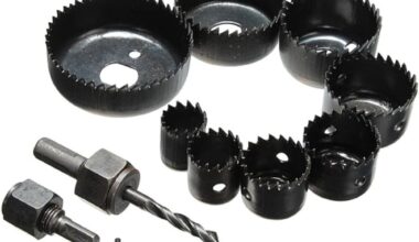 11pcs Woodworking Hole Saw Drill Bit Kit 3/4" to 2 1/2" Drilling Tool Wood Thin Alloy Metal Cutter, Carbon Steel, Hex