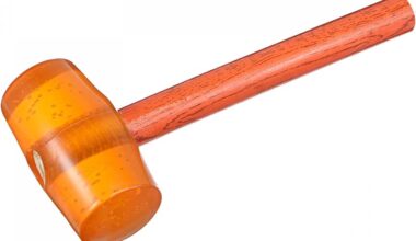 Rubber Mallet Hammer with Rubber Round Head and Non-Slip Comfortable Grip Handle Soft Face Hammer for Tiles and Other Work 500g (Green or Orange) (500G)