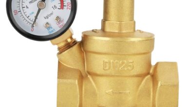 Pressure Relief Valve, DN25 1inch Brass Water Pressure Reducing Valve 1'' Adjustable Water Control Pressure Regulator Valve Thread with Gauge Meter