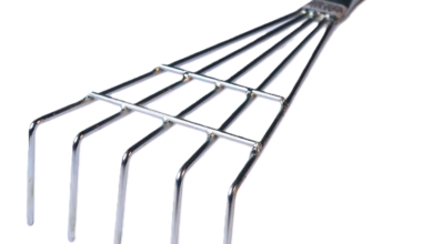 Poweraxe Hand rake 5 tines 17 inch long suitable for outdoor garden work and railway track jobs