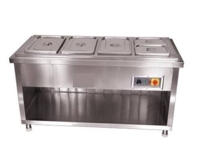 S. S. Bain Marie 4 Bowl with Stand: Efficient and Stylish Food Warmer for Commercial Kitchens