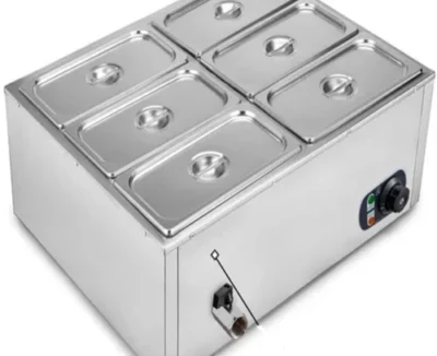 Stylish and Durable S. S. Bain Marie 6 Bowl Table Top - Perfect for Any Setting