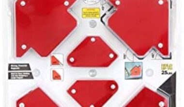 6 Pcs Arrow Welding Magnet, Welding Magnet Set for Metal Working 25, 50, and 75 Lbs Strength Magnetic Welding Holder, 45,90,135,180Degree Angle Fits for welding, soldering, assembling