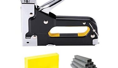 Heavy Metal Stapler Gun 3 in 1 Staple Gun Tacker Stapler for Wood, Plastic and Masonry Mega Cordless Nailer with Adjustable Pressure Setting