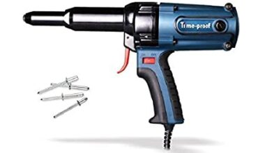 Timeproof Pistol Electric Rivet Gun TAC-500 Industrial Grade Electric Powered 400W Capacity 3.0mm-5.0mm Blind Rivets Heavy Duty Fast Hitting Rivet Gun