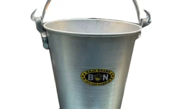 Smooth Silver Aluminum Bucket Balti, Capacity: Varies, Size: 8 Inch