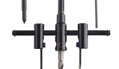 30-120 mm Alloy Steel Adjustable Circle Hole Cutter Set with Plastic Wood Holes Saw Drill Bit Tool Hex Key for Woodworking