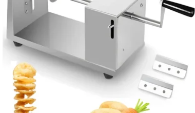Hand Operated Spiral Potato Cutter Machine, Stainless Steel Body