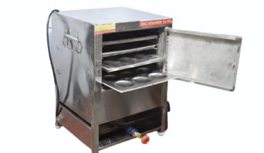 Commercial 6 Tray Stainless Steel Gas Operated Idli Steamer Machine 72 Pcs