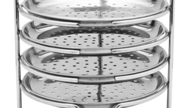 Idiyappam Stand (Small Size) with 4 Plates | Momos Steamer | Vegetable Steamer Utensil, Pack of 1 - Silver Color 60