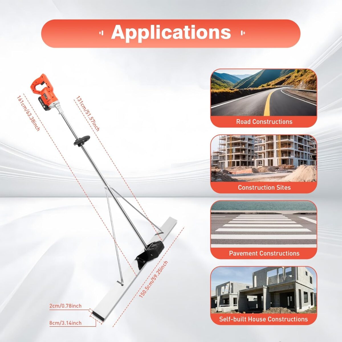 Cordless Concrete Levelling Machine | Portable Battery-Powered Concrete Screed for Smooth & Even Surfaces - Image 6