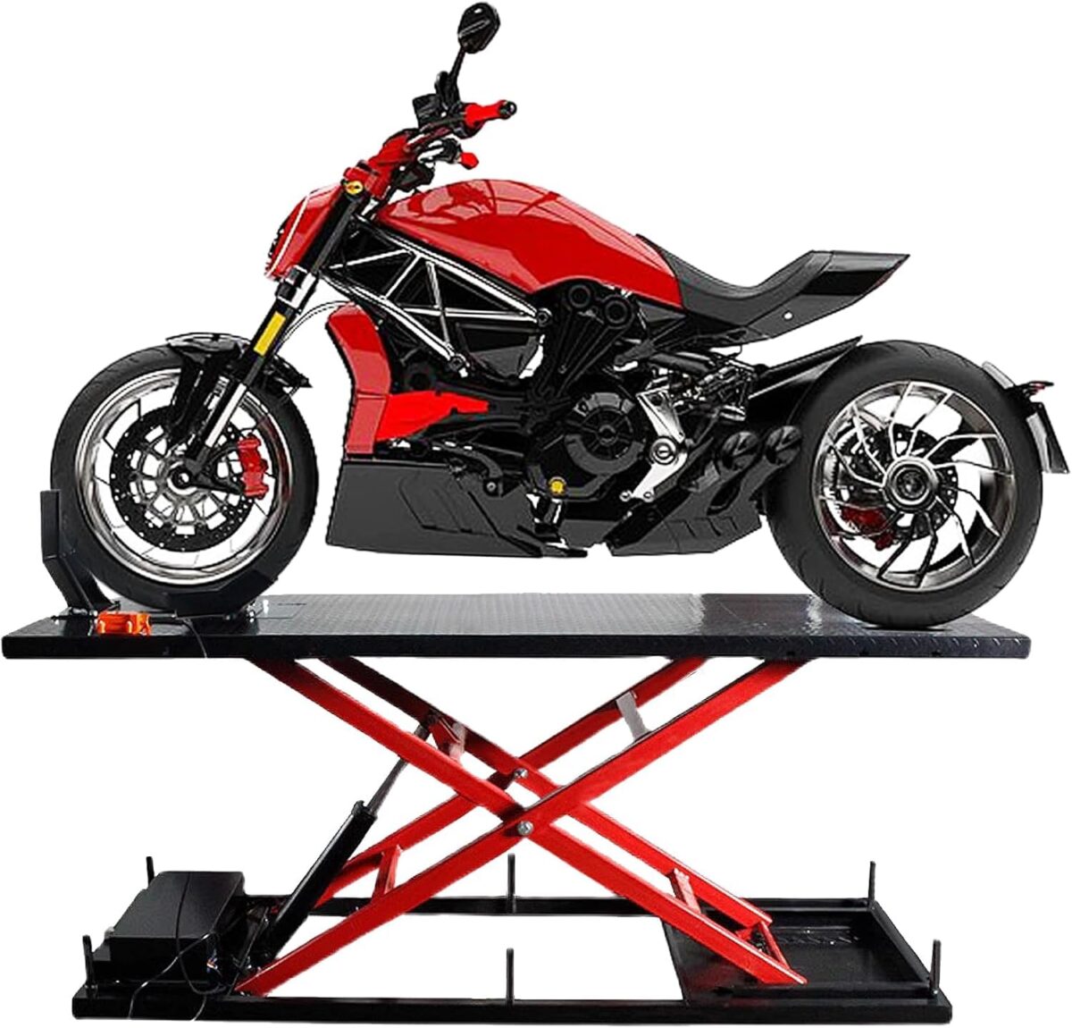 Samnantools Hydraulic Foot Operated Two Wheeler Lift — 300 Kg Load Capacity with 700 ml Hydraulic Oil for Motorcycle and Scooter Maintenance - Image 3