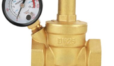 Samnantools DN25 1-Inch Brass Pressure Reducing Valve – Adjustable Water Control Regulator with Gauge Meter