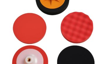 SamnanTools 7-Inch Car Polishing & Buffing Pad Combo – Pack of 5 Sponge Pads Car Detailing Kit for Scratch Removal, Wax, Sealant, Glaze Application