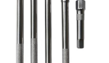 Samnantools Heavy-Duty L-Shaped Socket Wrench Set – 12", 10", 8" Combo with 8" & 4" Extension Rods – 5 PCS Socket Spanner Tool Kit for Car, Bike, Garage, Workshop & DIY Repairs