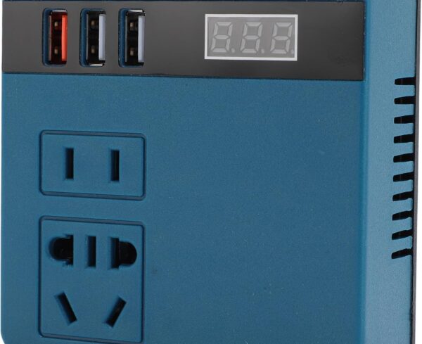 Samnantools 200W DC 18V–21V Outdoor Battery Converter – Portable DC to AC Inverter with Dual USB, LED Display & AC Outlet for Charging Electronics – Battery Not Included