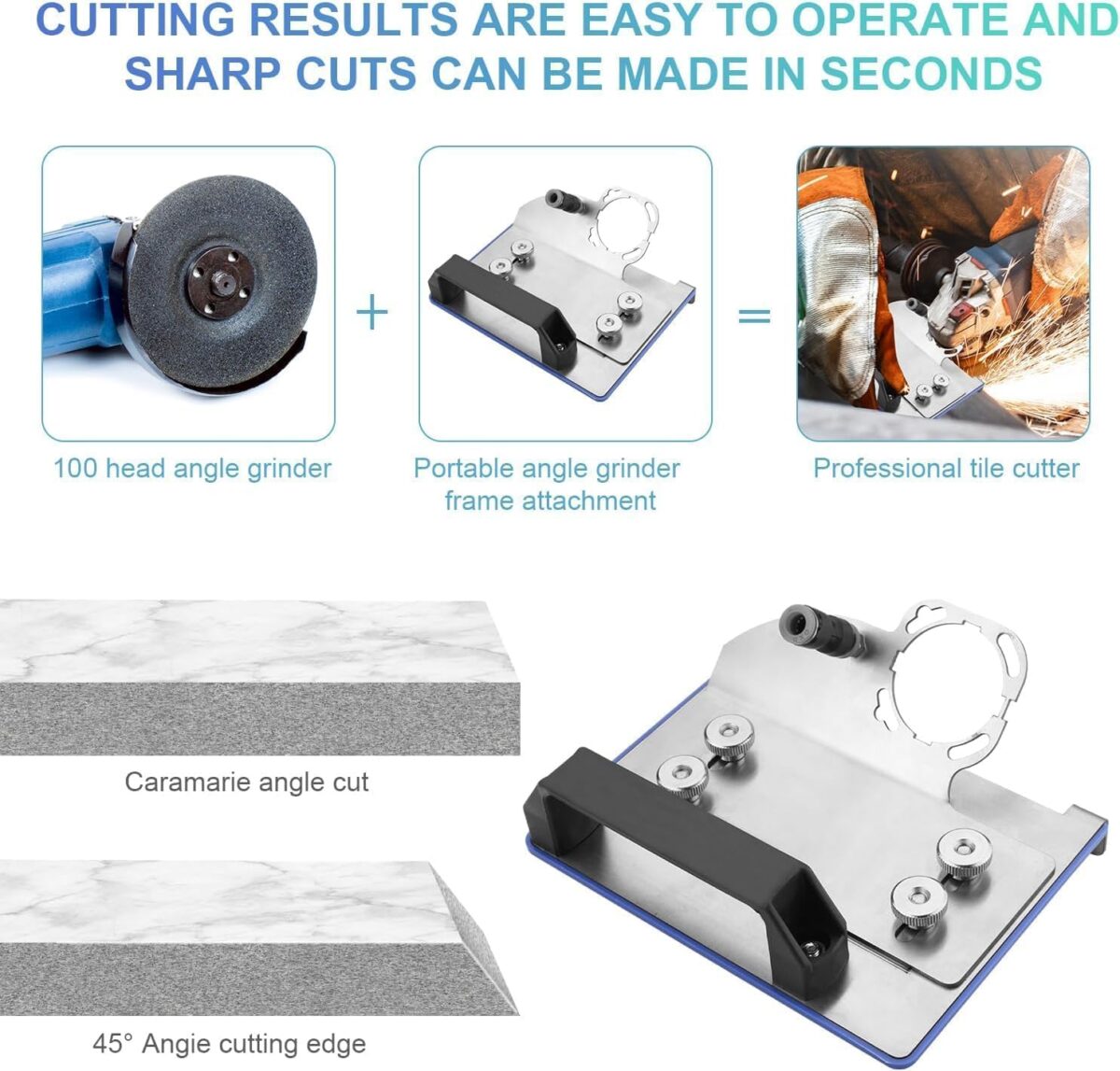 Samnnatools Angle Grinder Stand Holder Base Tile 45 Degree Chamfering Cutting Tool Portable Adjustable Bracket - Image 2