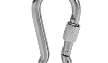 Samnantools Heavy-Duty Stainless Steel Carabiner Clip – 10MM Oval Spring Snap Hook with Secure Screw Lock-Secure Screw Lock for Camping, Hiking, Outdoor Gear, Oonjal Hook