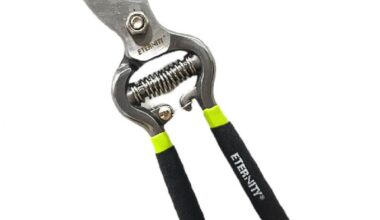 Heavy Duty 8 Inch Garden Bypass Pruning Shears | SK5 Carbon Steel With Teflon Coating Blade