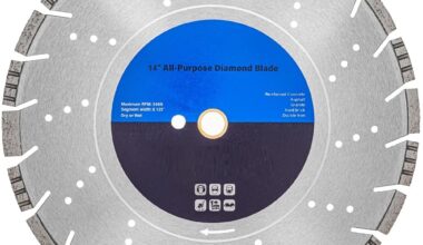 14" All Purpose Diamond Saw Blades for Concrete, Masonry, Stone, Pavers, 4-5/8" Cutting Depth, 1" Arbor