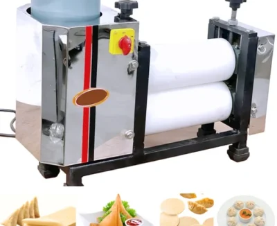 Samnantools Stainless Steel Samosa Patti Machine with Teflon Roller | Automatic Dough Sheet Maker for Samosa Patti, Spring Roll & Momo Wrappers