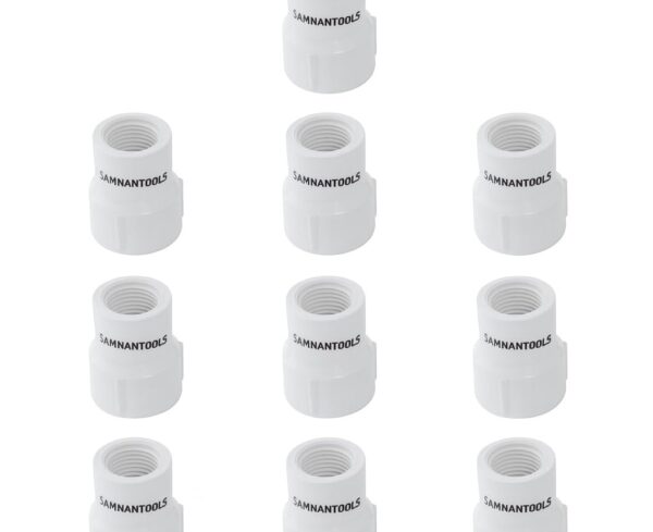 20mm PVC Threaded Coupling | One Side 3/4 Inch Female Threaded Adaptor | 3/4 inch PVC connector | Pack of 10
