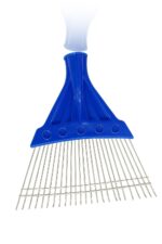Outdoor Broom with Wooden Handle | Durable Plastic & Metal Garden Rake for Cleaning Leaves, Grass, and Yard Debris | Lightweight Leaf Rake for Outdoor Use|Multicolor - Image 2