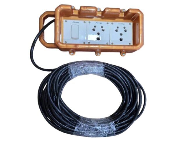 Industrial Unbreakable Extension Box with 18 Mtrs Pioneer Cord Wire | Heavy-Duty Shockproof Power Extension for Workshops, Construction & Home Use