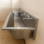 Samnantools Wall-Mount Hand Wash Sink with 4 Taps – Stainless Steel Commercial Handwash Station for Restaurants, Cafes, Hotels & Industrial Kitchens (H10in × W13in × L60in) - Image 2