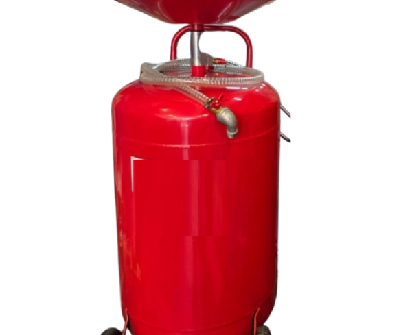 SamnanTools 18 Gallon Portable Waste Oil Drain Tank, Air Operated Industrial Fluid Drain with Wheels & Adjustable Funnel Height, Heavy Duty Oil Drain Pan