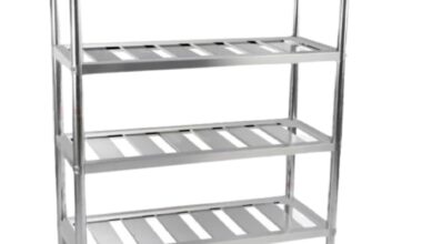 Samnantools 4-Tier Stainless Steel Pot Rack |Stainless Steel Free Standing Pot Rack, Size/Dimensions: Standard, Size: 48"x24"x66 CM