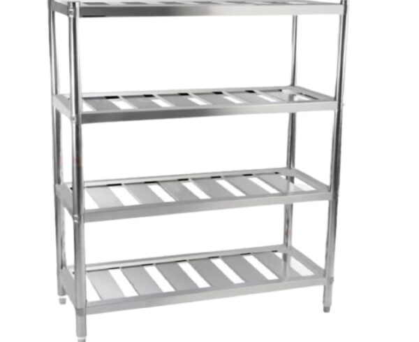 Samnantools 4-Tier Stainless Steel Pot Rack |Stainless Steel Free Standing Pot Rack, Size/Dimensions: Standard, Size: 48"x24"x66 CM
