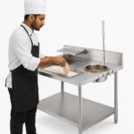 Samnantools Stainless Steel Breading Table for Broast| with Shaking Baskets, Powdering Unit, Dipping Unit, Splash Guard & Under Shelf - Image 2