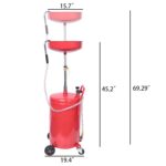SamnanTools 18 Gallon Portable Waste Oil Drain Tank, Air Operated Industrial Fluid Drain with Wheels & Adjustable Funnel Height, Heavy Duty Oil Drain Pan - Image 6