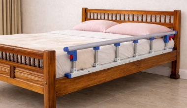 Adjustable Bed Rail for Elderly – Heavy Duty Bed Guard with 6 Steel Safety Bars |Foldable Assist Rail | No Drilling|Soft-Close Design | One Side Support, 55.5 x 14 Inch