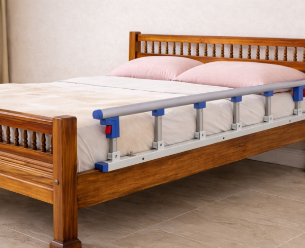 Adjustable Bed Rail for Elderly – Heavy Duty Bed Guard with 6 Steel Safety Bars |Foldable Assist Rail | No Drilling|Soft-Close Design | One Side Support, 55.5 x 14 Inch