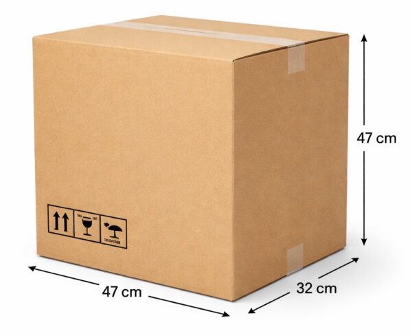 Heavy Duty Corrugated Carton Box 47×47×32 cm | Strong Packing & Moving Box | 5 Ply Durable Cardboard Storage Box for Shipping, Packaging, Warehouse, E-commerce Packing (5 Piece)